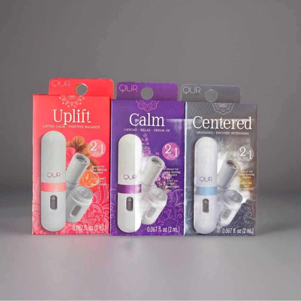 QUR 2-in-1 Aromatherapy Inhaler & Topical Oil Applicator Centered, Calm & Uplift